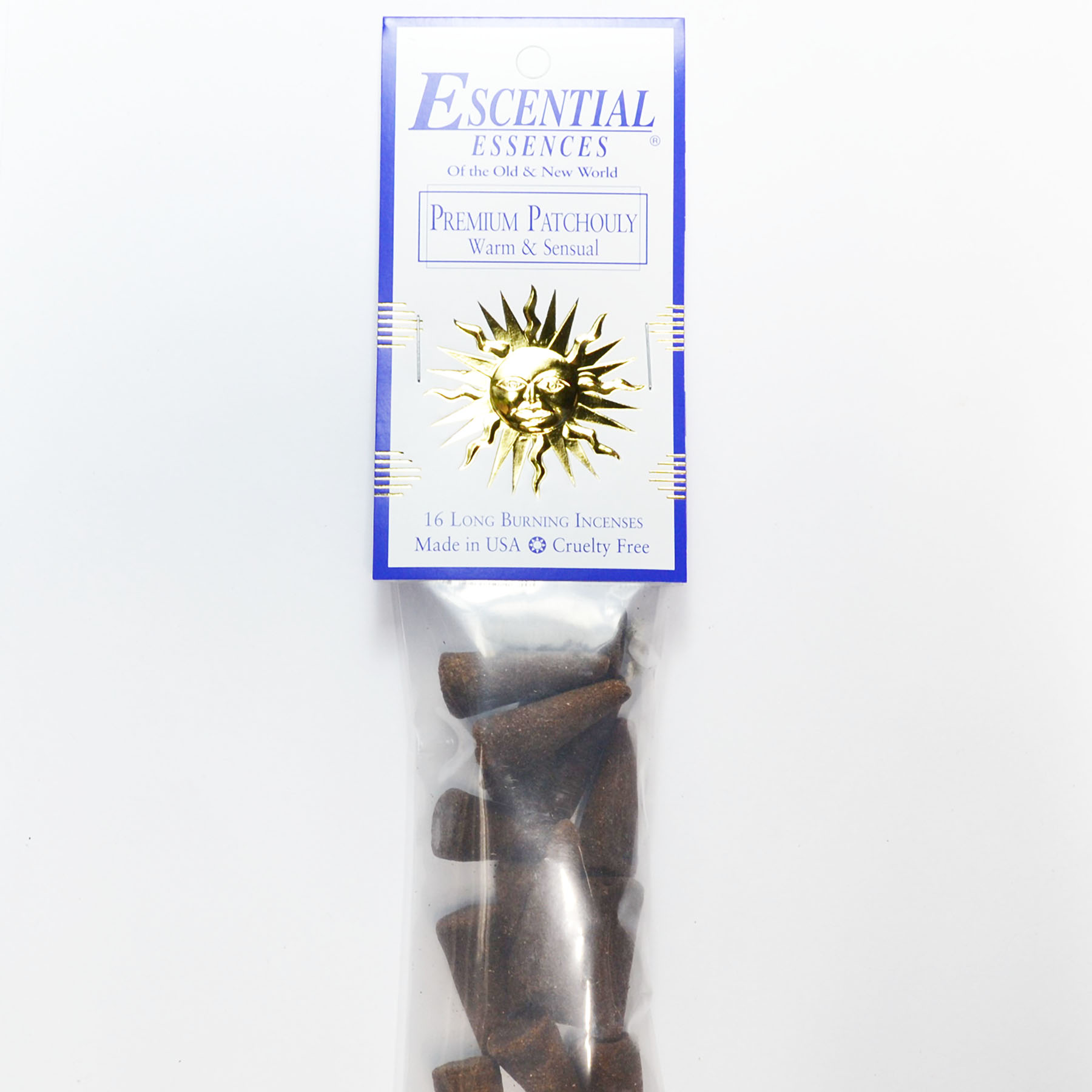 16/pk Premium Patchouly escential essences incense cones