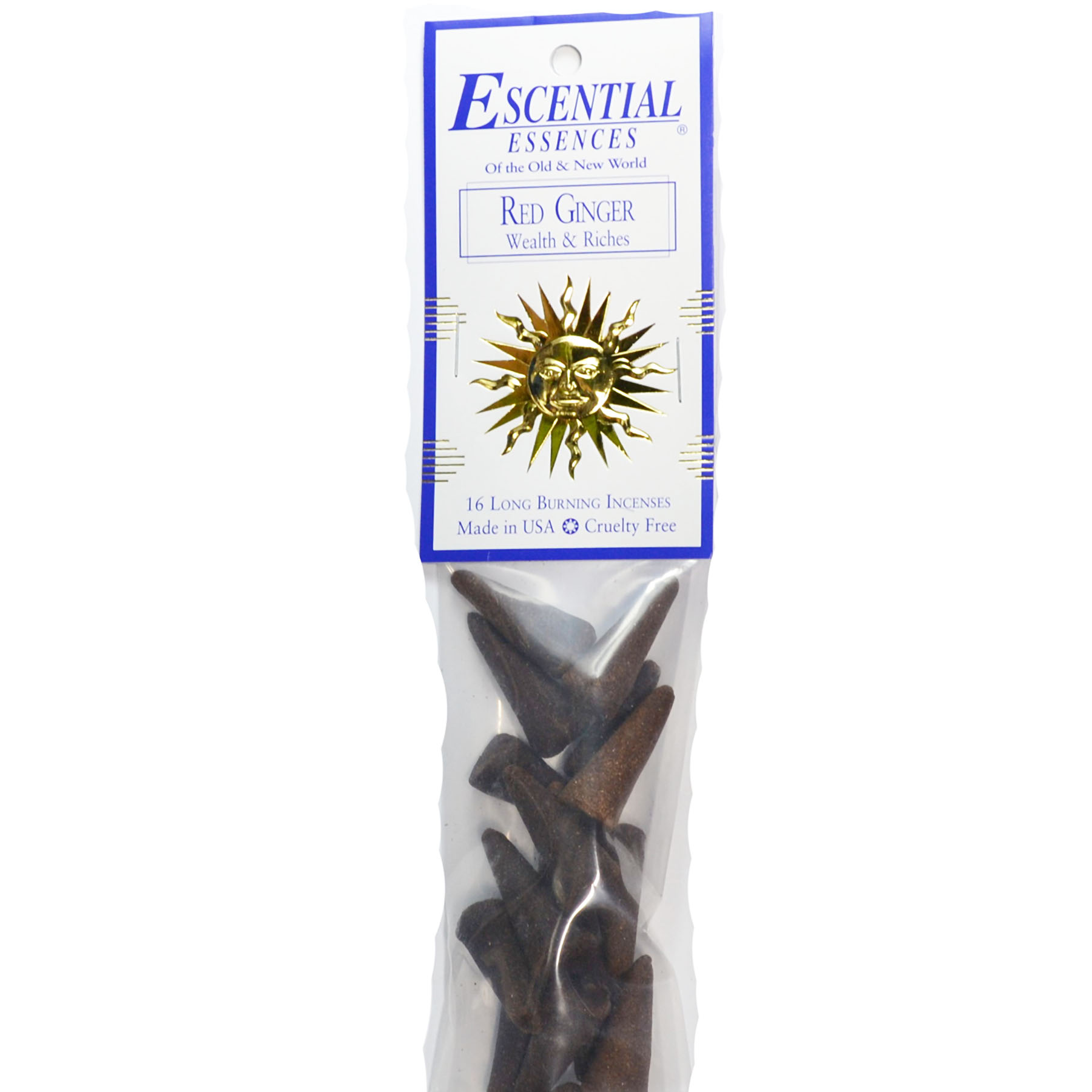 16/pk Red Ginger escential essences incense cones