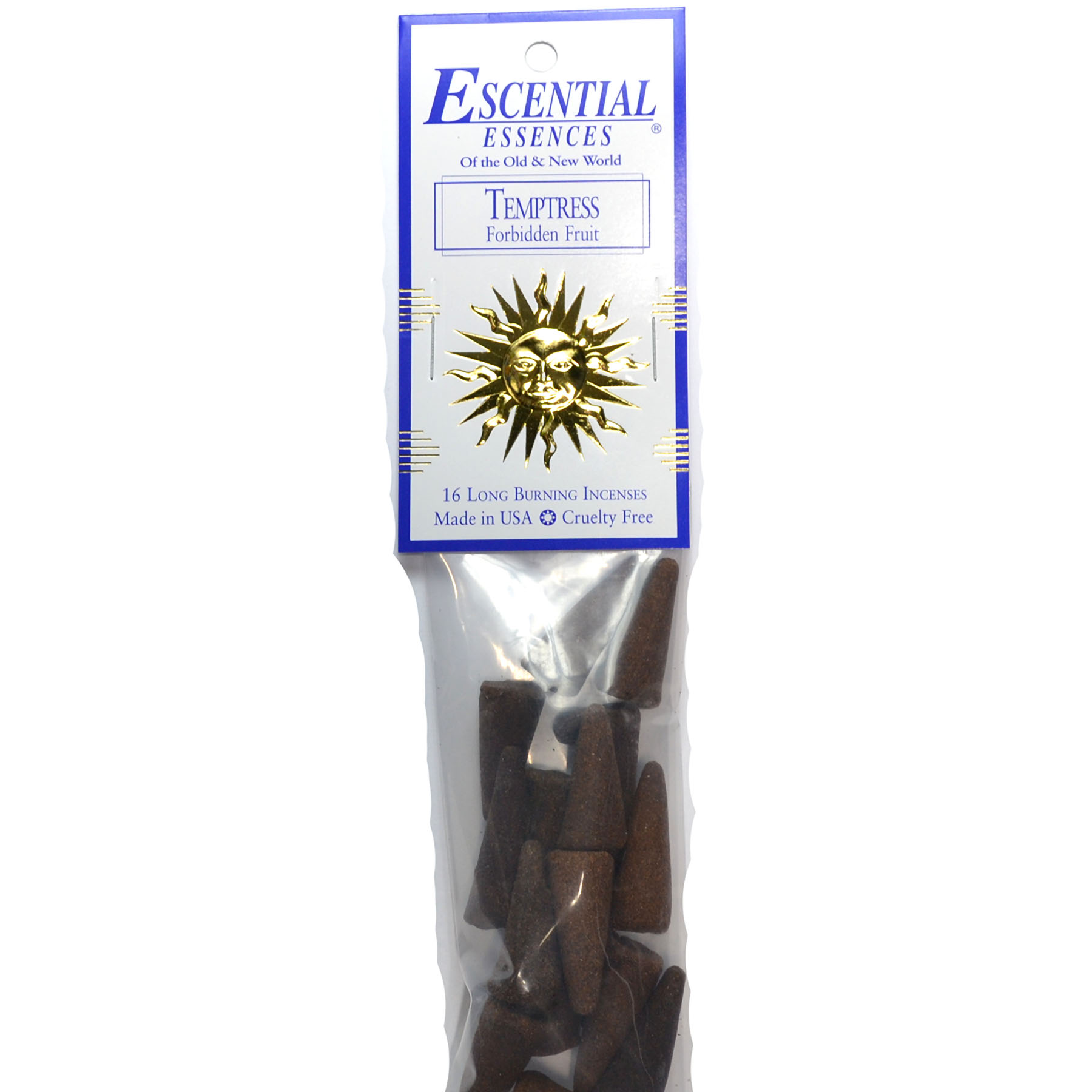 16/pk Temptress escential essences incense cones
